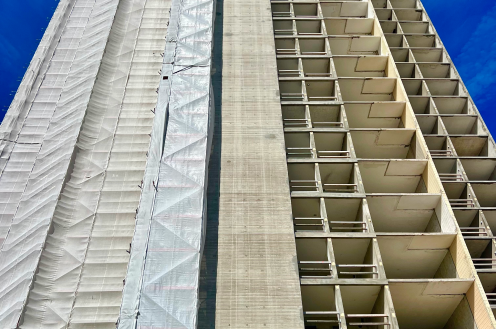 Fassade mit Trockeneisstrahlen reinigen