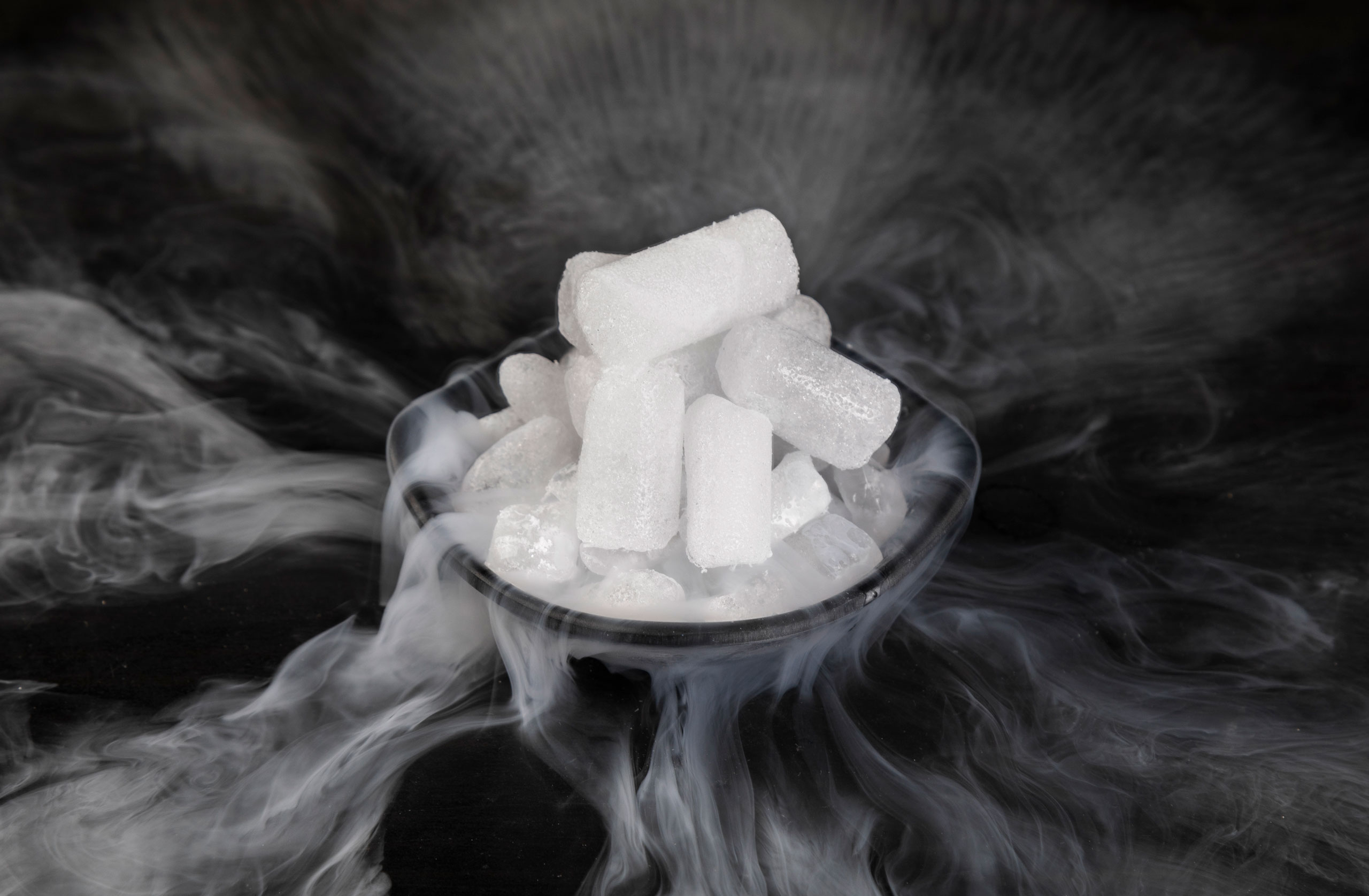 Breathe in dry ice