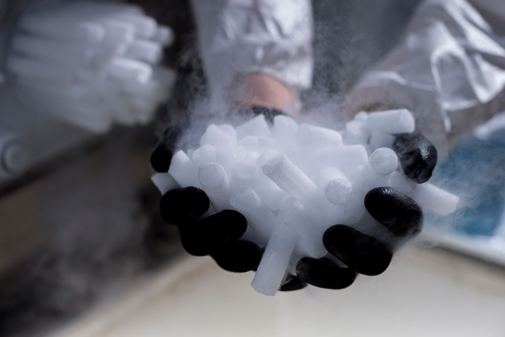 Dense dry ice